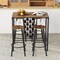 Costway 5PCS Bar Table &#x26; Stools Set Industrial Bistro Set with Wine Rack &#x26; Glass Holder